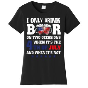 I Only Drink Beers On Two Occasions When It Is 4th Of July Women's T-Shirt