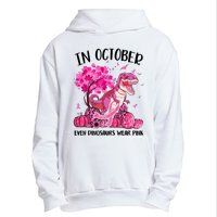 In October Even Dinosaur Wear Pink Ribbon Breast Cancer Gift Urban Pullover Hoodie