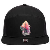 Illustration Of Eiffel Tower In Paris 7 Panel Mesh Trucker Snapback Hat