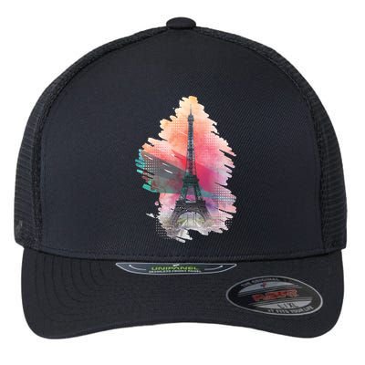 Illustration Of Eiffel Tower In Paris Flexfit Unipanel Trucker Cap