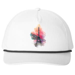 Illustration Of Eiffel Tower In Paris Snapback Five-Panel Rope Hat