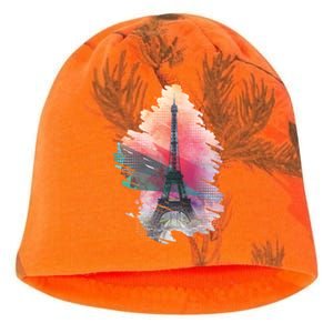 Illustration Of Eiffel Tower In Paris Kati - Camo Knit Beanie