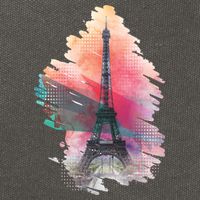 Illustration Of Eiffel Tower In Paris Cotton Canvas Backpack