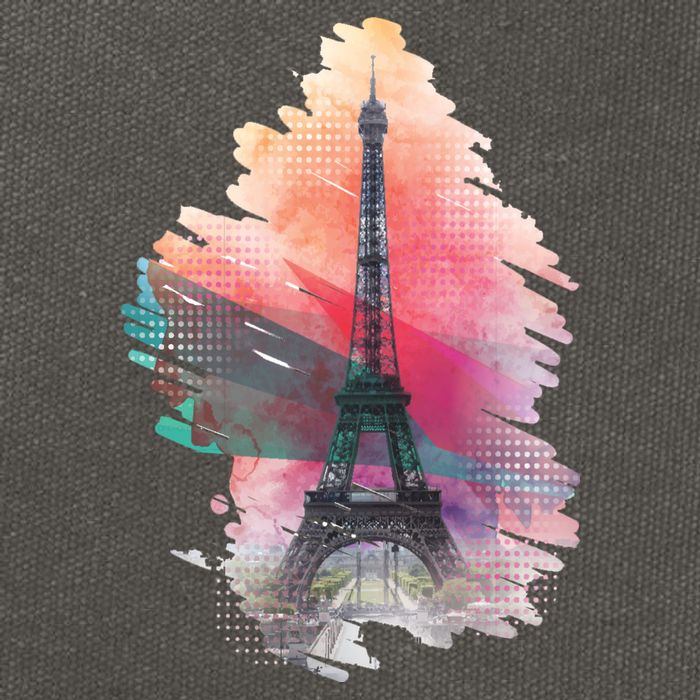 Illustration Of Eiffel Tower In Paris Cotton Canvas Backpack