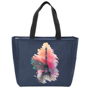 Illustration Of Eiffel Tower In Paris Zip Tote Bag