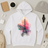 Illustration Of Eiffel Tower In Paris Hoodie