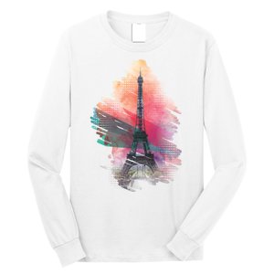 Illustration Of Eiffel Tower In Paris Long Sleeve Shirt