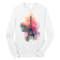 Illustration Of Eiffel Tower In Paris Long Sleeve Shirt