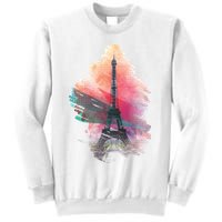 Illustration Of Eiffel Tower In Paris Sweatshirt