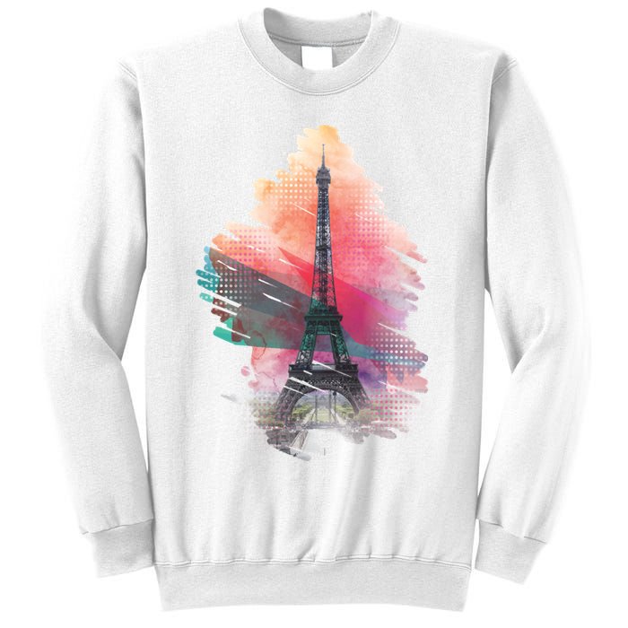 Illustration Of Eiffel Tower In Paris Sweatshirt