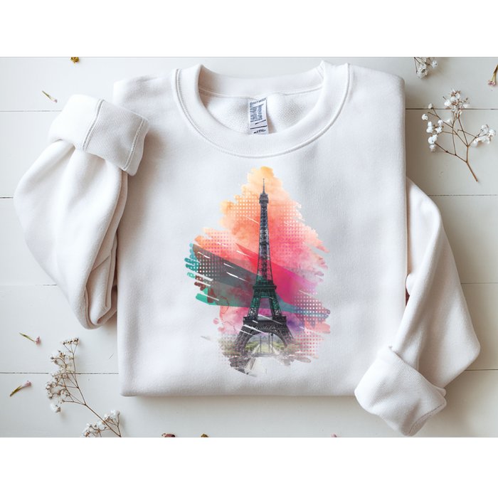 Illustration Of Eiffel Tower In Paris Sweatshirt