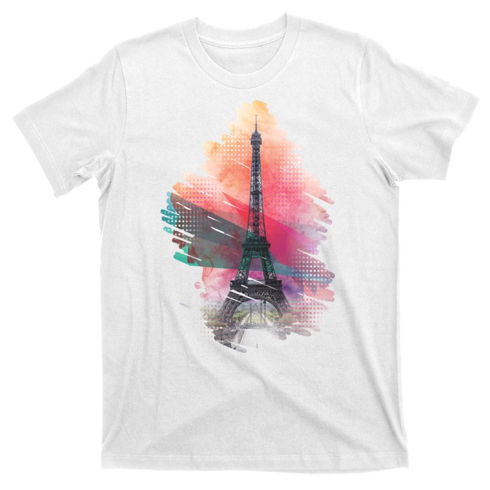 Illustration Of Eiffel Tower In Paris T-Shirt