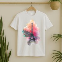 Illustration Of Eiffel Tower In Paris T-Shirt