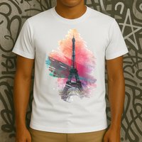 Illustration Of Eiffel Tower In Paris T-Shirt