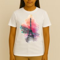 Illustration Of Eiffel Tower In Paris T-Shirt