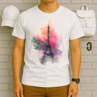 Illustration Of Eiffel Tower In Paris T-Shirt