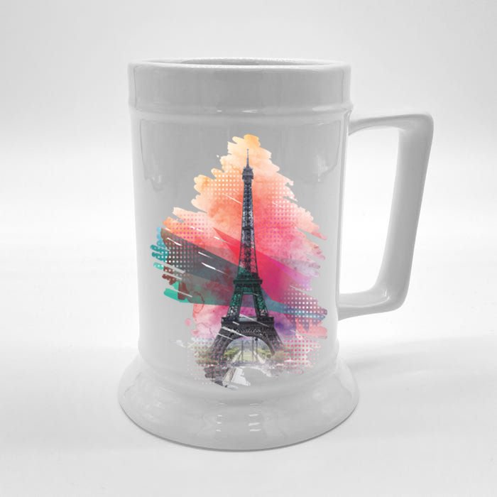 Illustration Of Eiffel Tower In Paris Beer Stein