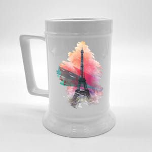 Illustration Of Eiffel Tower In Paris Beer Stein