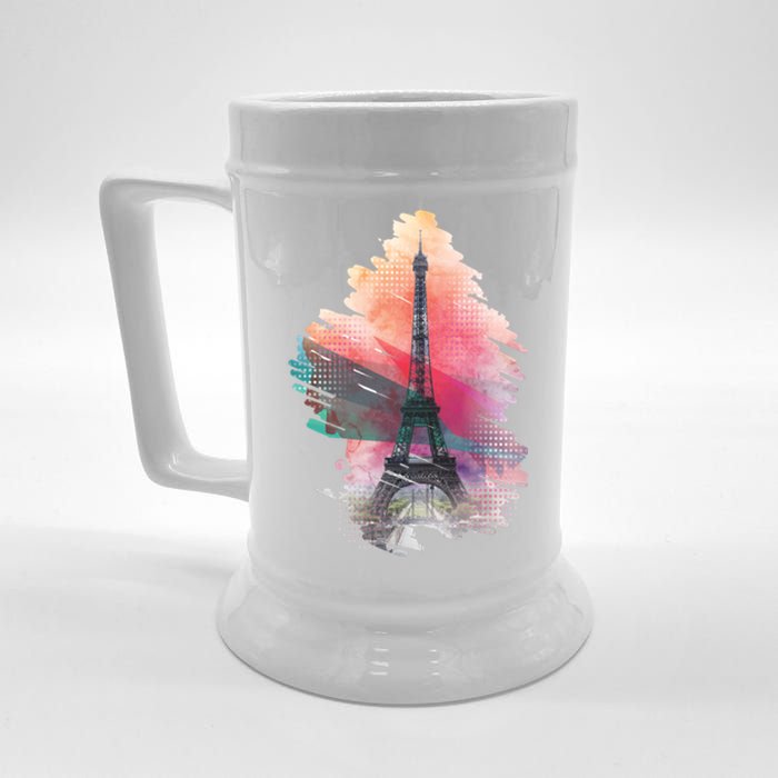 Illustration Of Eiffel Tower In Paris Beer Stein