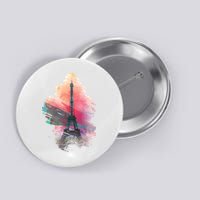 Illustration Of Eiffel Tower In Paris Button