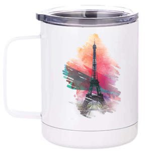 Illustration Of Eiffel Tower In Paris 12 oz Stainless Steel Tumbler Cup