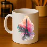 Illustration Of Eiffel Tower In Paris Mug