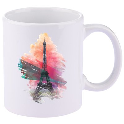Illustration Of Eiffel Tower In Paris 11oz C Handle Ceramic Mug
