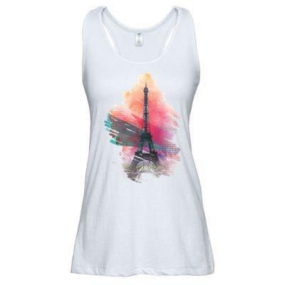 Illustration Of Eiffel Tower In Paris Ladies Essential Flowy Tank