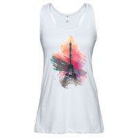 Illustration Of Eiffel Tower In Paris Ladies Essential Flowy Tank