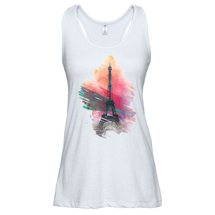 Illustration Of Eiffel Tower In Paris Ladies Essential Flowy Tank