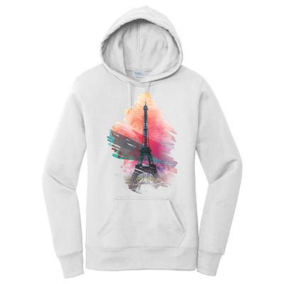 Illustration Of Eiffel Tower In Paris Women's Pullover Hoodie