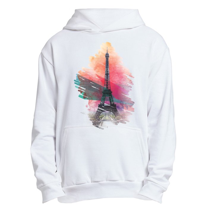 Illustration Of Eiffel Tower In Paris Urban Pullover Hoodie