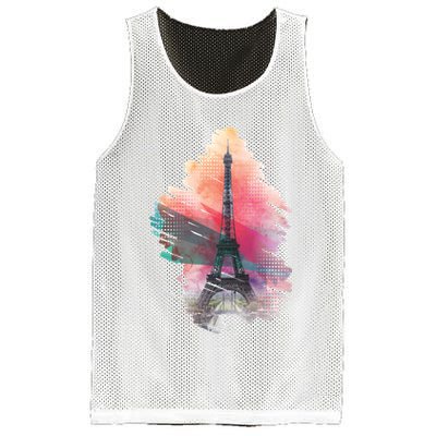 Illustration Of Eiffel Tower In Paris Mesh Reversible Basketball Jersey Tank