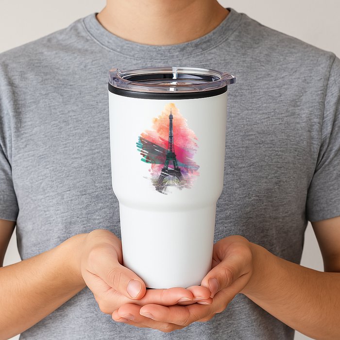 Illustration Of Eiffel Tower In Paris Tumbler