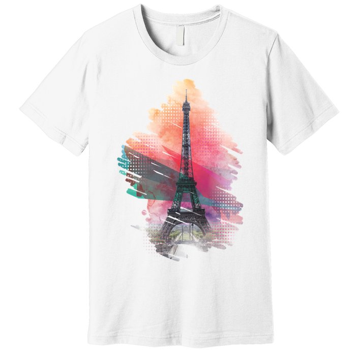 Illustration Of Eiffel Tower In Paris Premium T-Shirt