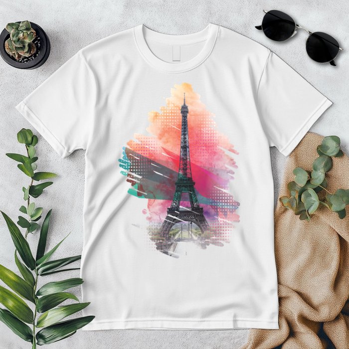 Illustration Of Eiffel Tower In Paris Premium T-Shirt