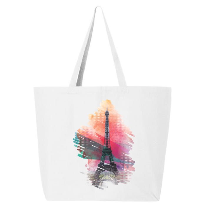 Illustration Of Eiffel Tower In Paris 25L Jumbo Tote