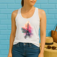 Illustration Of Eiffel Tower In Paris Womens Tank Top