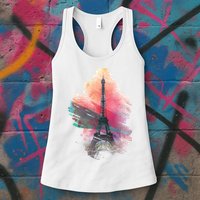 Illustration Of Eiffel Tower In Paris Womens Tank Top