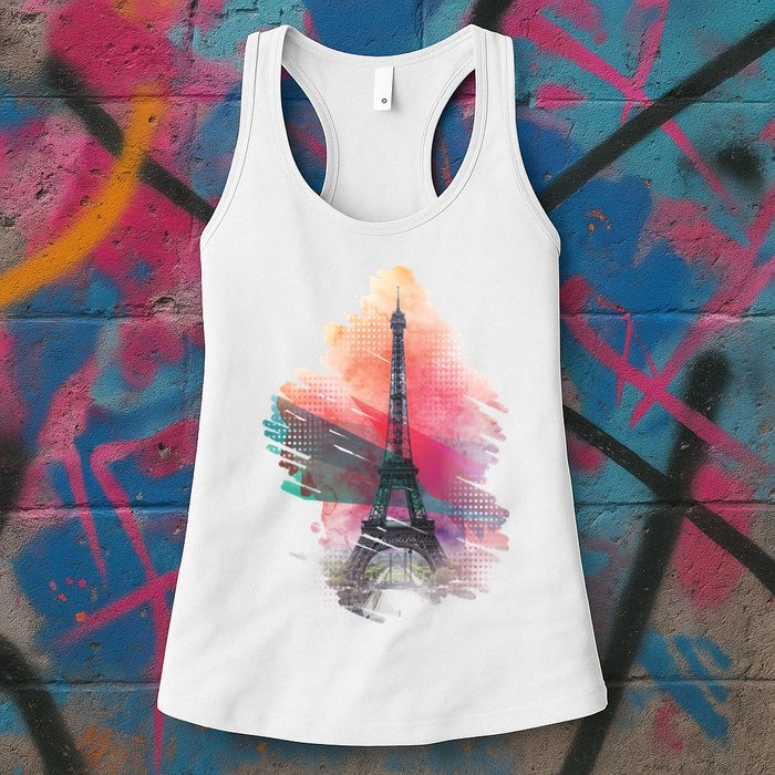 Illustration Of Eiffel Tower In Paris Womens Tank Top
