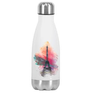 Illustration Of Eiffel Tower In Paris Stainless Steel Insulated Water Bottle