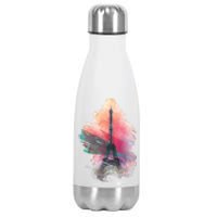 Illustration Of Eiffel Tower In Paris Stainless Steel Insulated Water Bottle