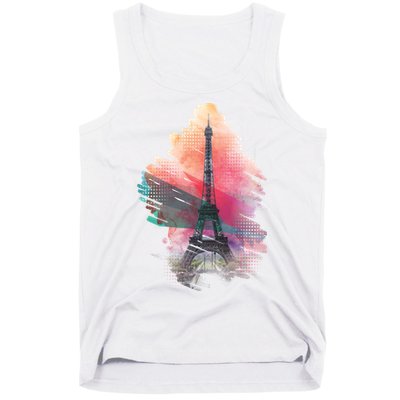 Illustration Of Eiffel Tower In Paris Tank Top