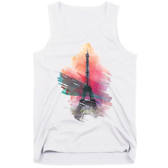 Illustration Of Eiffel Tower In Paris Tank Top