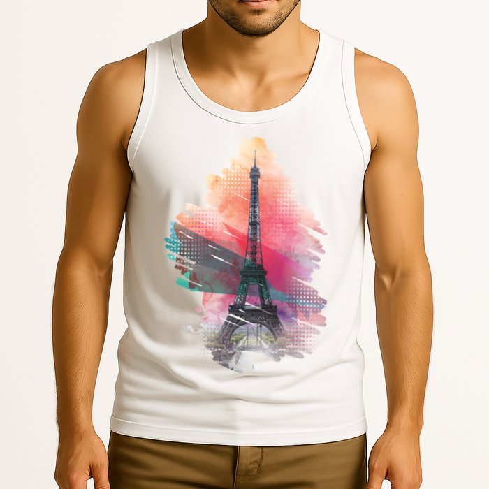 Illustration Of Eiffel Tower In Paris Tank Top