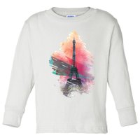 Illustration Of Eiffel Tower In Paris Toddler Long Sleeve Shirt