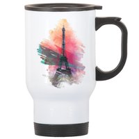 Illustration Of Eiffel Tower In Paris Stainless Steel Travel Mug