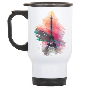 Illustration Of Eiffel Tower In Paris Stainless Steel Travel Mug