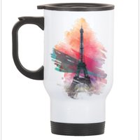 Illustration Of Eiffel Tower In Paris Stainless Steel Travel Mug