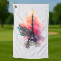 Illustration Of Eiffel Tower In Paris Golf Towel